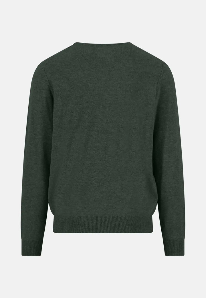Fynch - Hatton - Merino Wool Cashmere Crewneck Knit Dark Ivy - 1514800-737-S