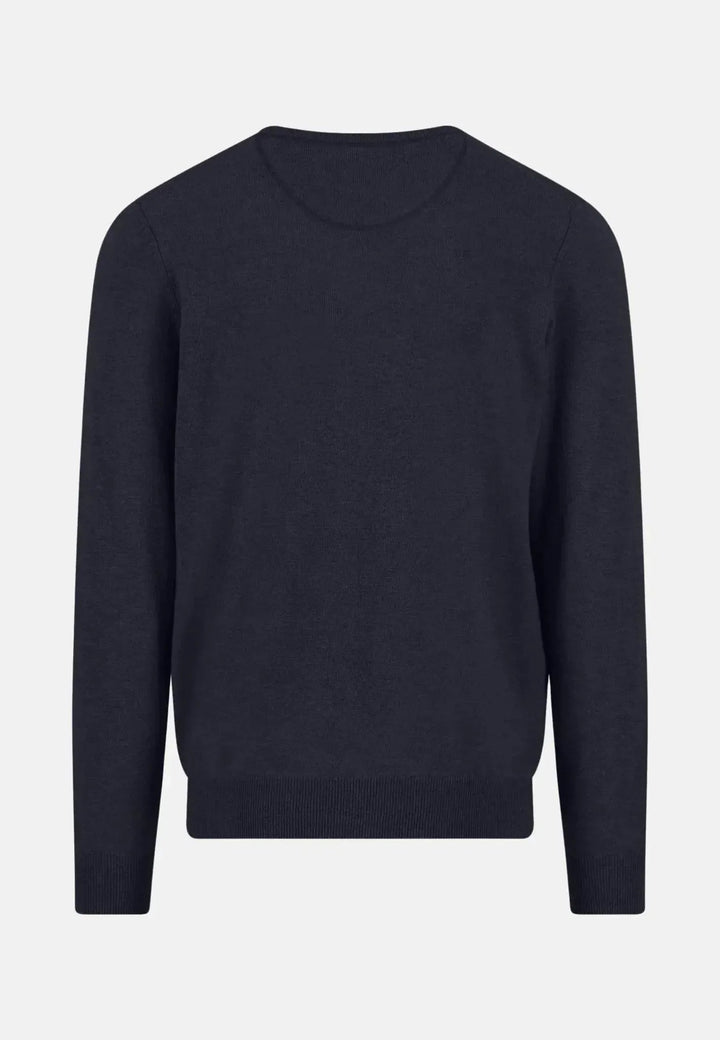 Fynch - Hatton Merino Wool Cashmere Crewneck Knit Navy 1514800-690-S