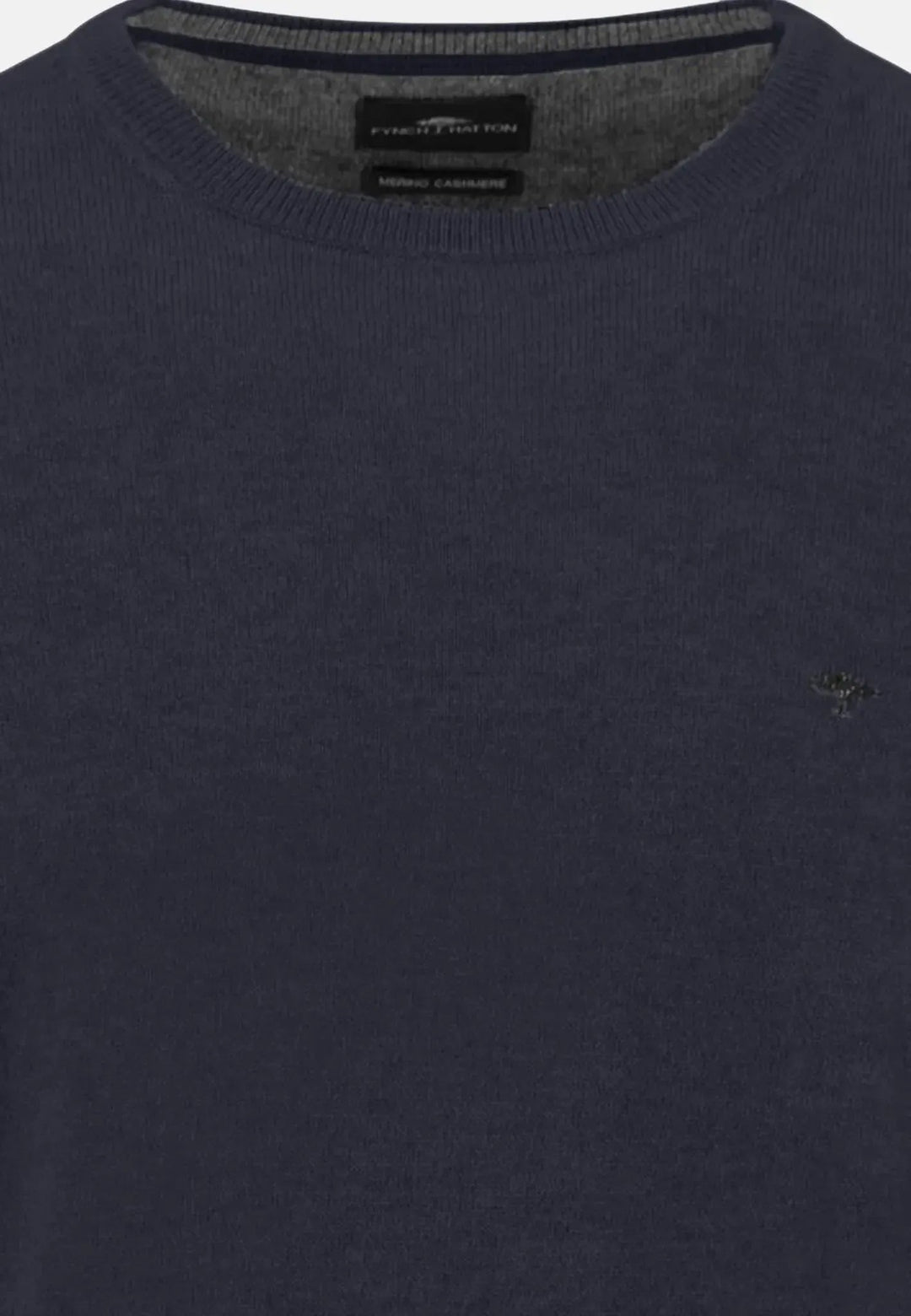 Fynch - Hatton Merino Wool Cashmere Crewneck Knit Navy 1514800-690-S