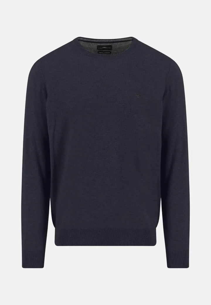 Fynch - Hatton Merino Wool Cashmere Crewneck Knit Navy 1514800-690-S