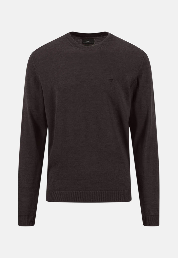 Fynch-Hatton Merino Wool Fine Gauge Crewneck Knit Cypress 1614715-749-S