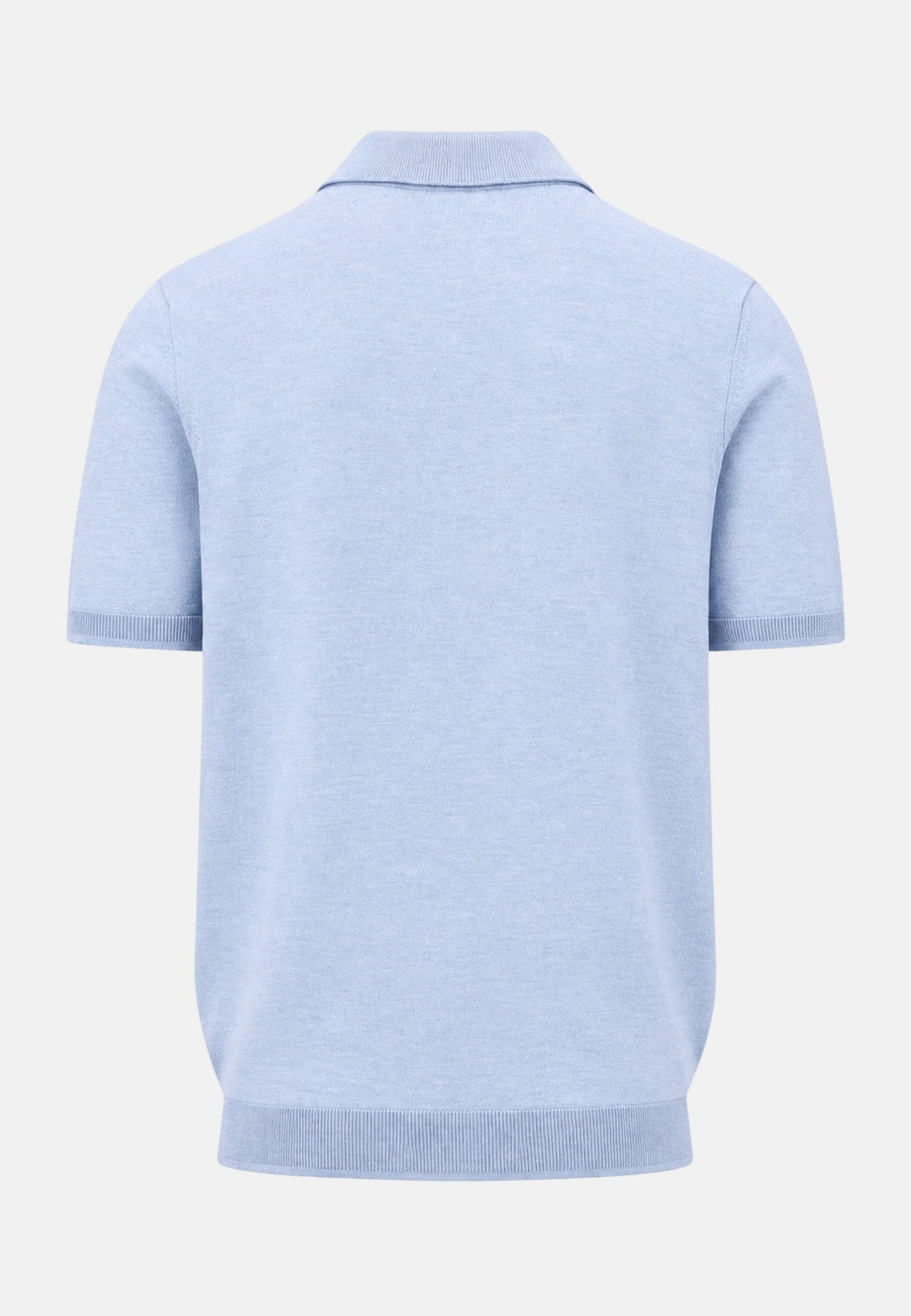 Fynch-Hatton Merino Wool Fine Gauge Knit Polo Shirt Air Blue 1607721-660-M