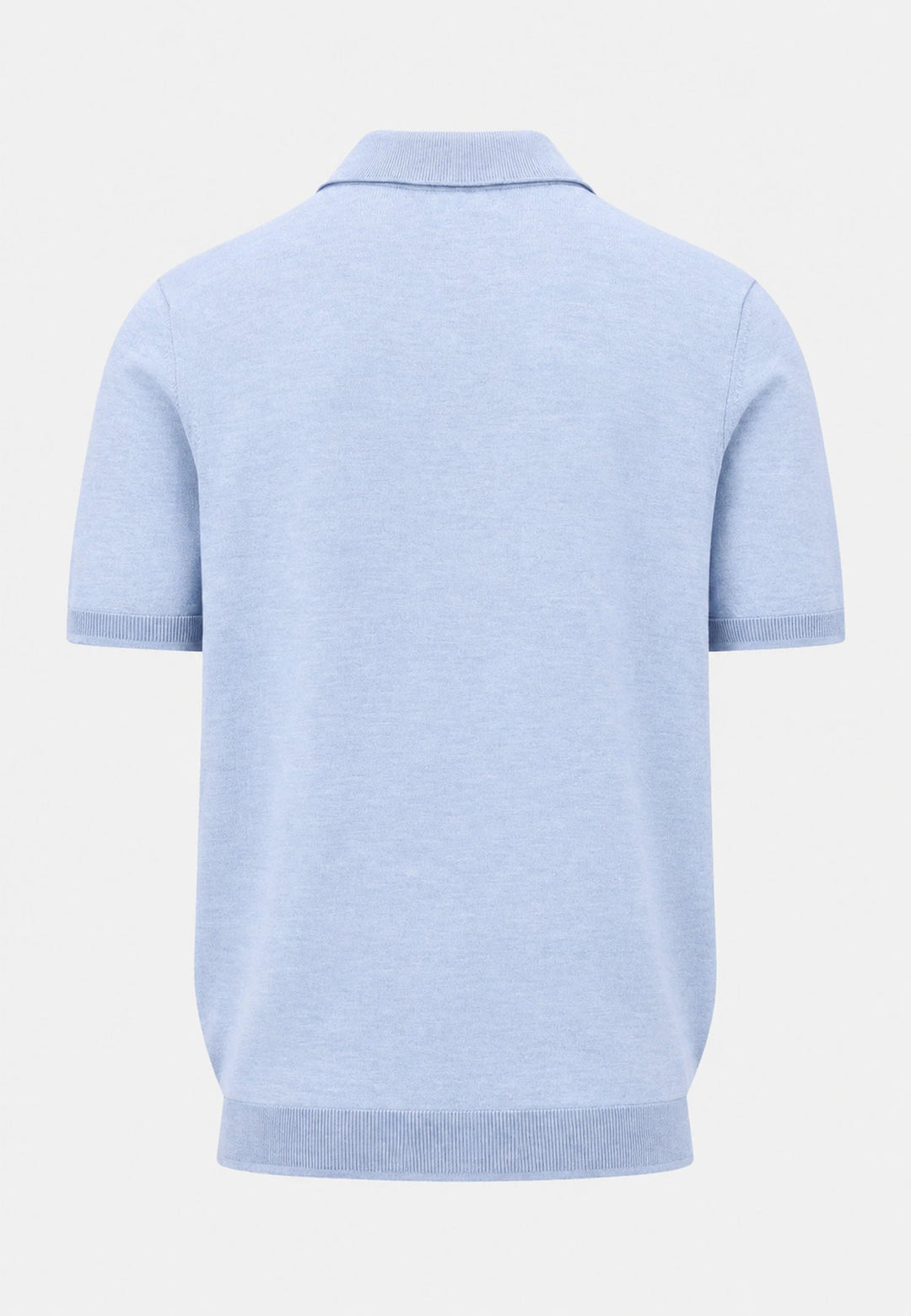 Fynch-Hatton Merino Wool Fine Gauge Knit Polo Shirt Air Blue 1607721-660-M
