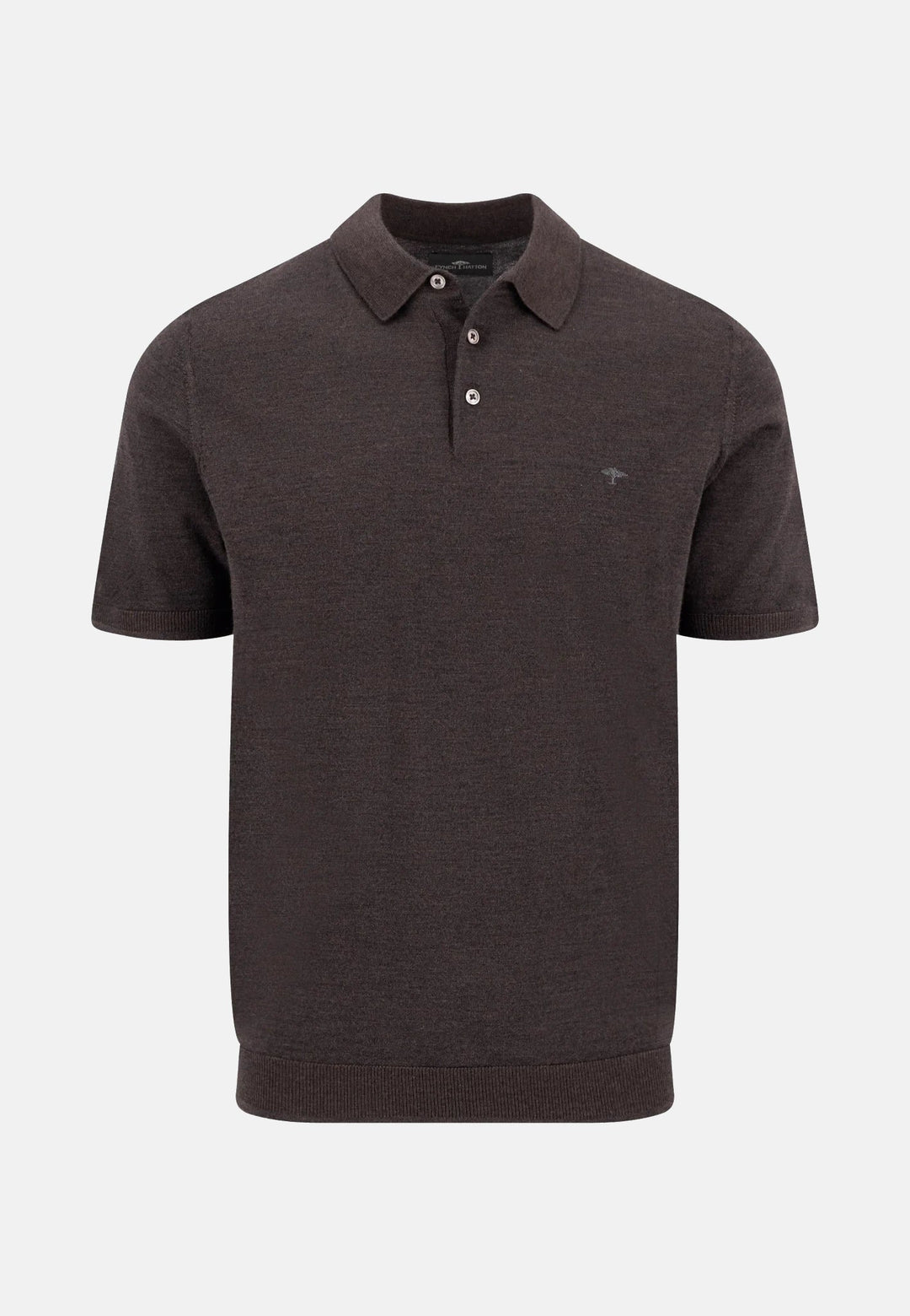 Fynch-Hatton Merino Wool Fine Gauge Knit Polo Shirt Soil 1607721-866-M