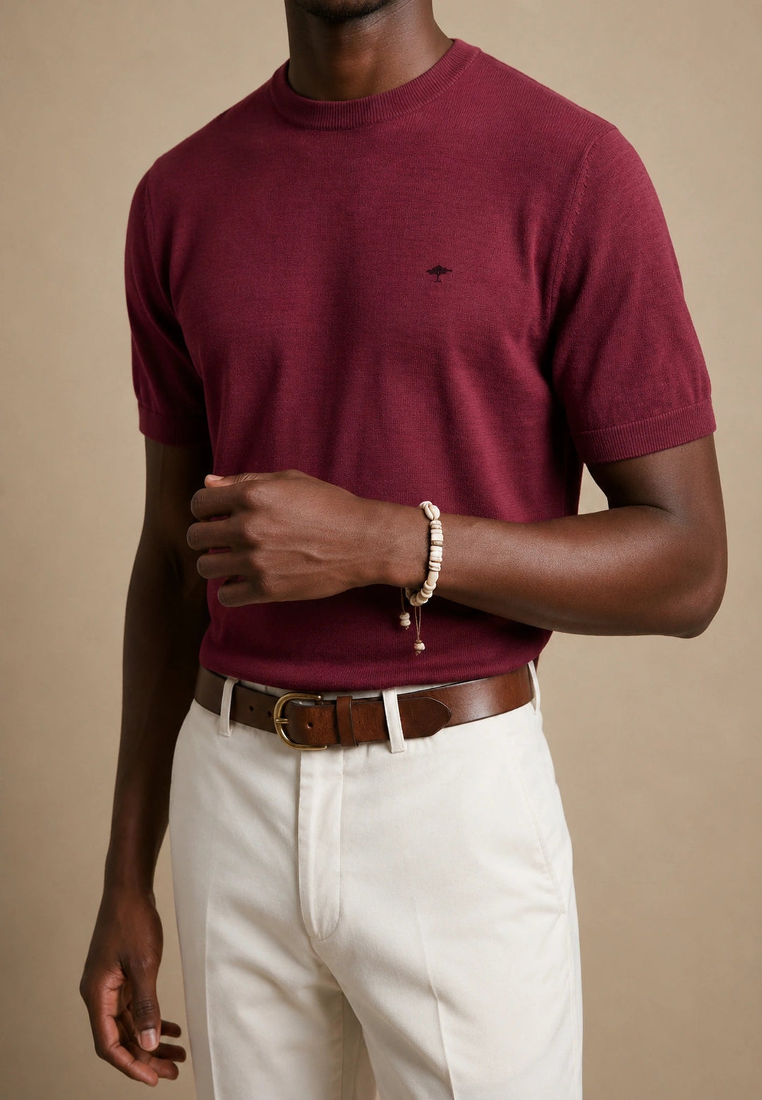 Fynch-Hatton Merino Wool Fine Gauge Knit T-Shirt Grape 1607720-416-M