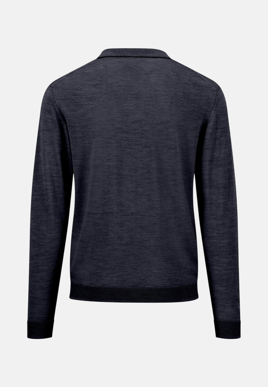 Fynch-Hatton Merino Wool Fine Gauge Polo Collar Knit Navy 1614717-690-M