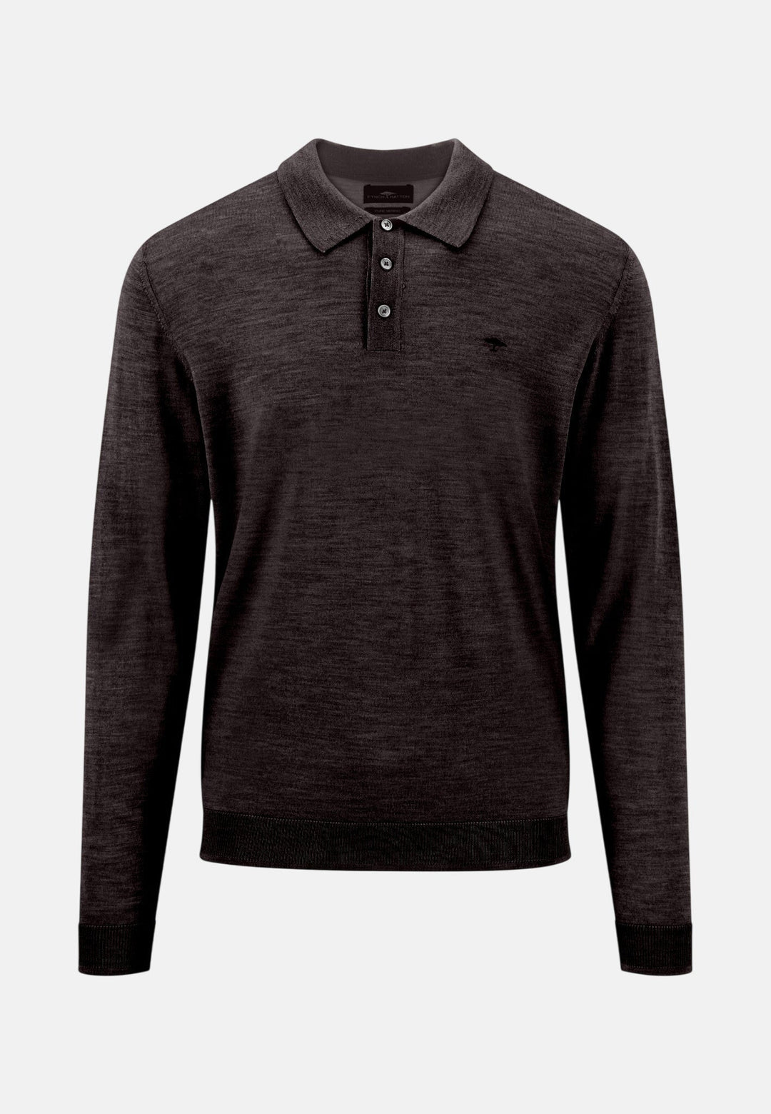 Fynch-Hatton Merino Wool Fine Gauge Polo Collar Knit Soil 1614717-866-M