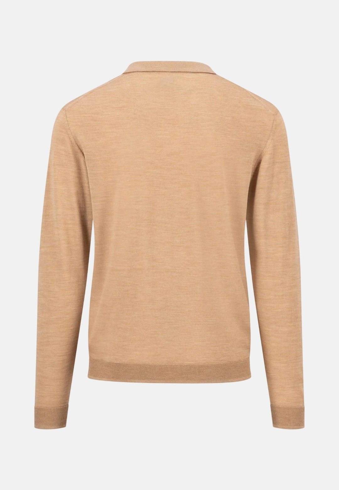Fynch-Hatton Merino Wool Fine Gauge Polo Collar Knit Taupe 1614717-864-M