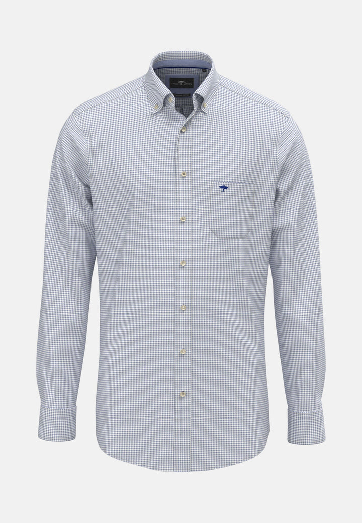 Fynch - Hatton Minimal Check Button Down Shirt New Breeze - 16028210-653-M - fynch - hatton.co.uk