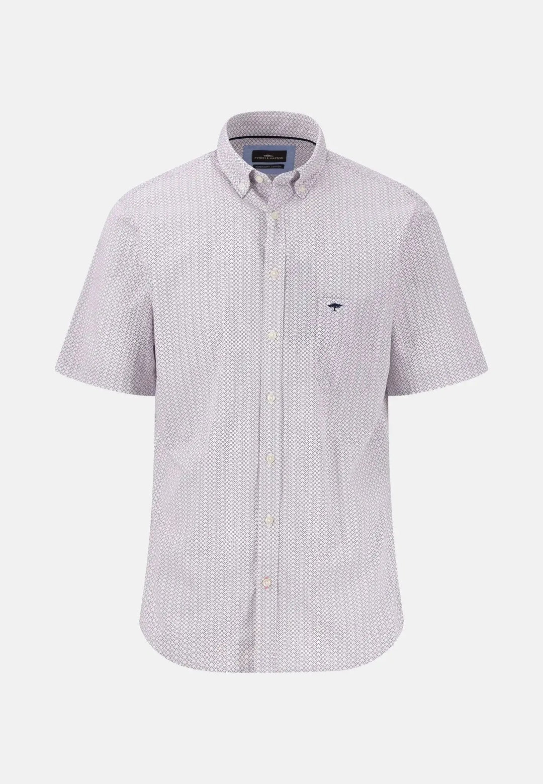 Fynch - Hatton - Minimal Cotton Poplin Short Sleeved Shirt Peony - 15046121-461-S