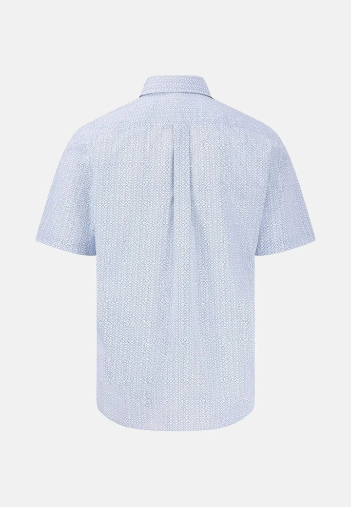 Fynch - Hatton - Minimal Cotton Poplin Short Sleeved Shirt Summer Breeze - 15046121-607-S