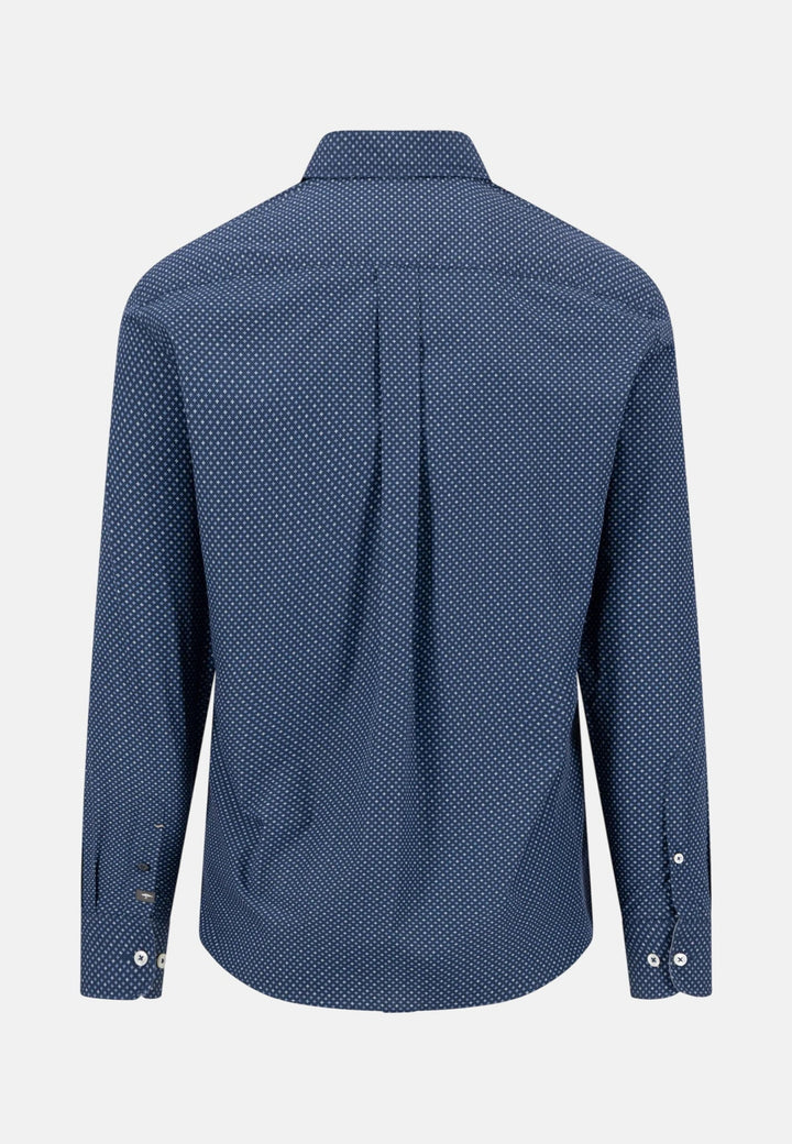 Fynch-Hatton Minimal Print Button Down Shirt Ink Blue 16086230-661-M