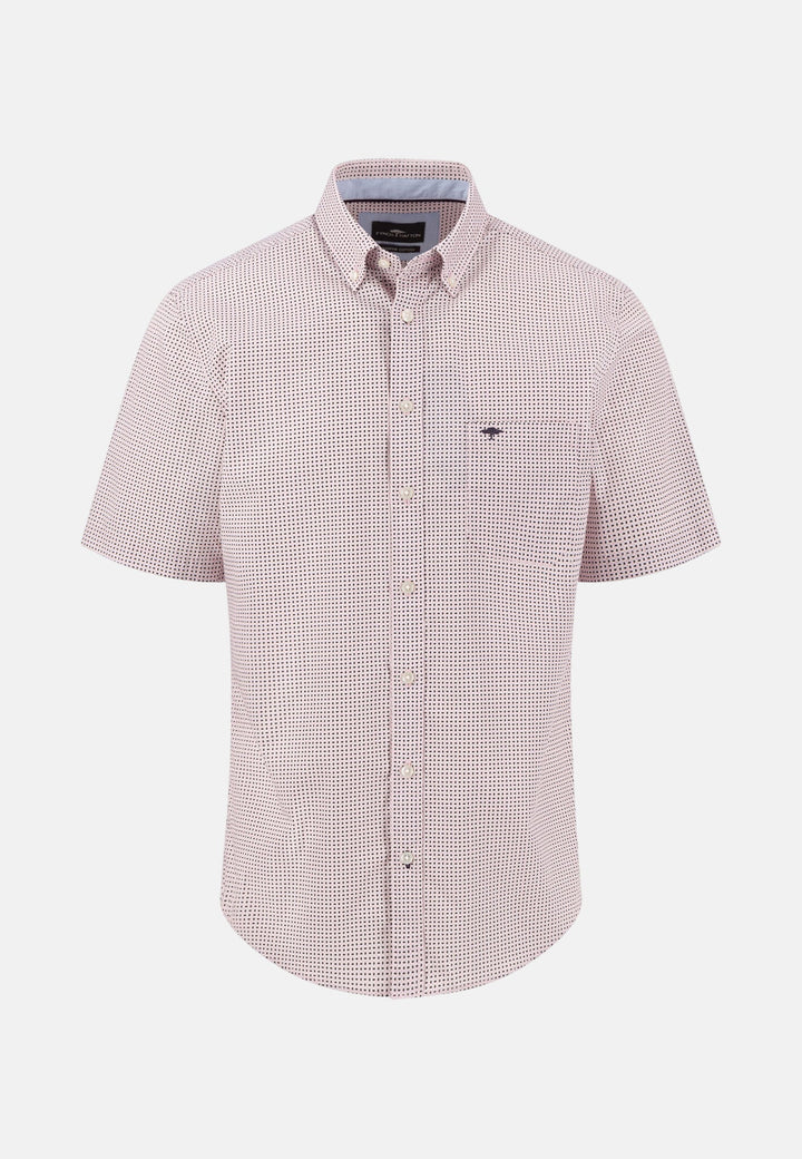Fynch - Hatton Minimal Print Short Sleeved Shirt Magnolia - 16036121-464-M - fynch - hatton.co.uk