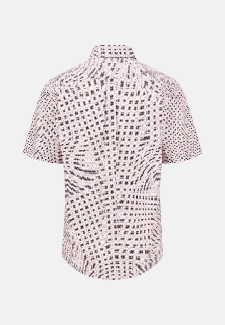 Fynch - Hatton Minimal Print Short Sleeved Shirt Magnolia - 16036121-464-M - fynch - hatton.co.uk