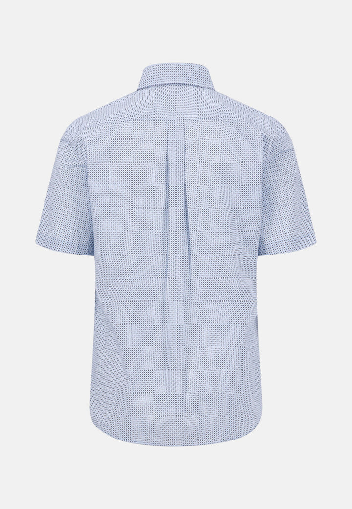 Fynch - Hatton Minimal Print Short Sleeved Shirt New Breeze - 16036121-653-M - fynch - hatton.co.uk