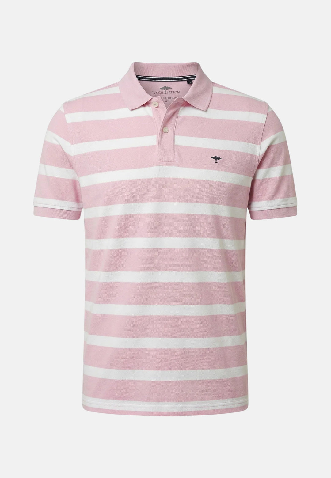 Fynch - Hatton Modern Stripe Premium Cotton Polo Shirt Magnolia - 16031705-464-M - fynch - hatton.co.uk