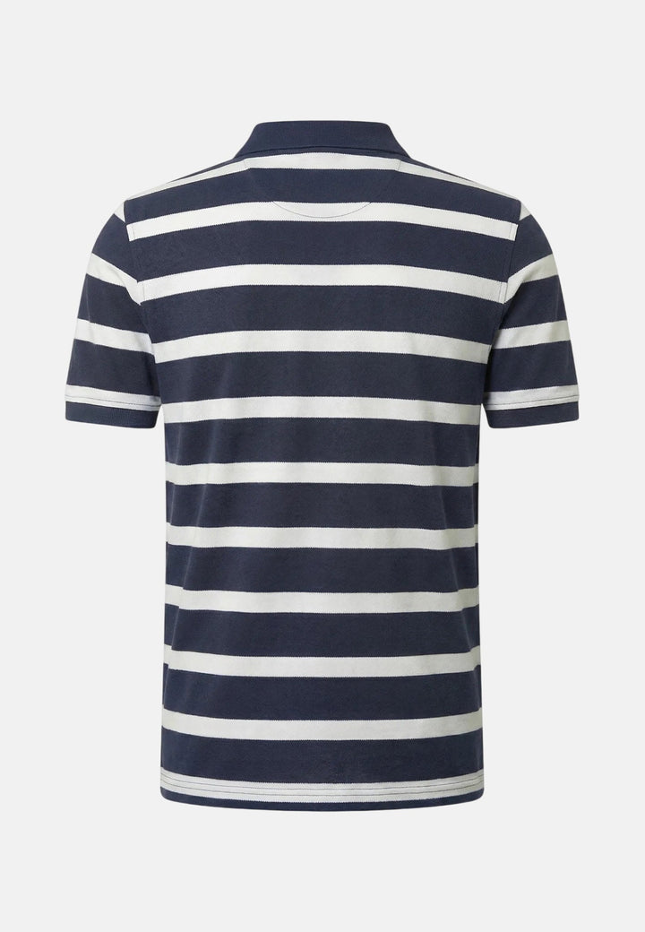 Fynch - Hatton Modern Stripe Premium Cotton Polo Shirt Navy - 16031705-685-M - fynch - hatton.co.uk
