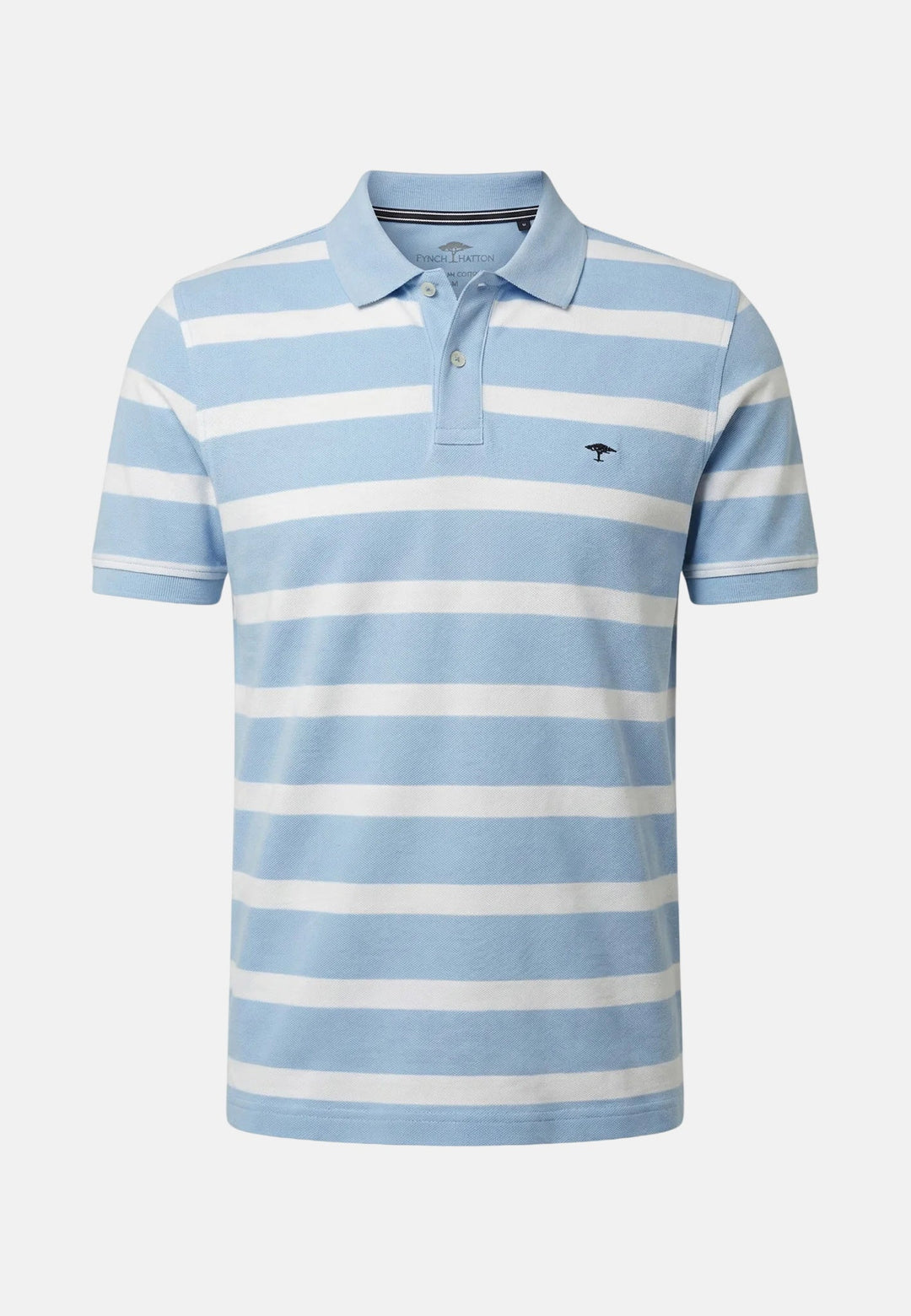 Fynch - Hatton Modern Stripe Premium Cotton Polo Shirt New Breeze - 16031705-653-M - fynch - hatton.co.uk