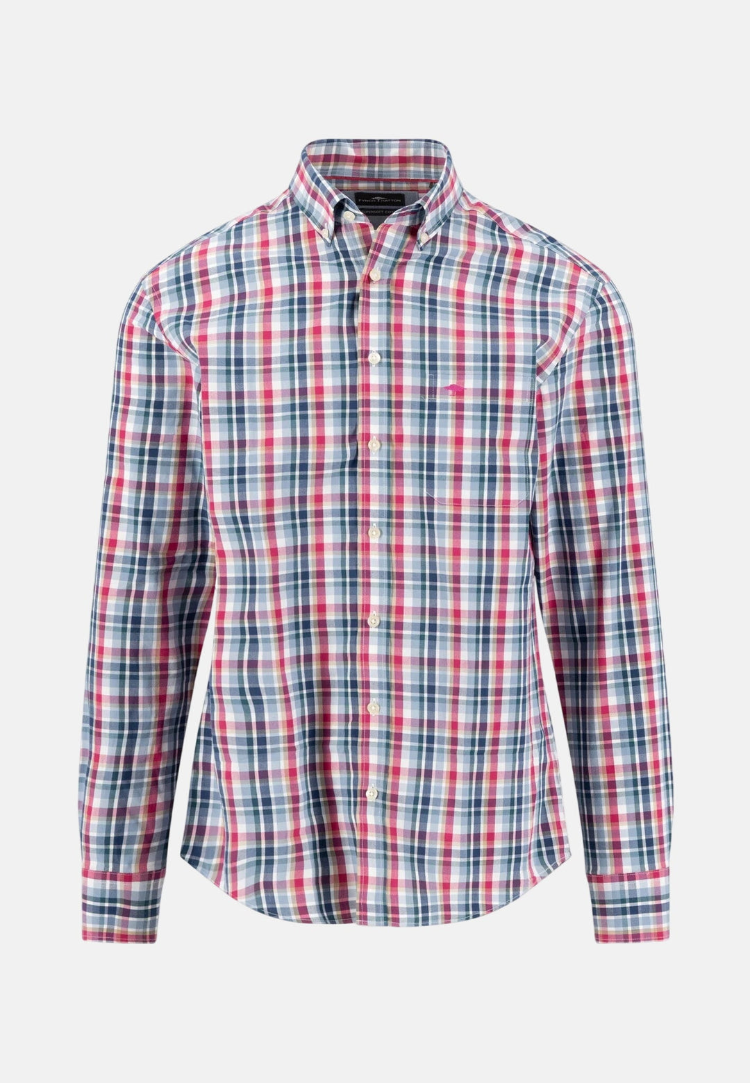 Fynch-Hatton Multicolor Check Button Down Shirt Grape 16085330-416-S