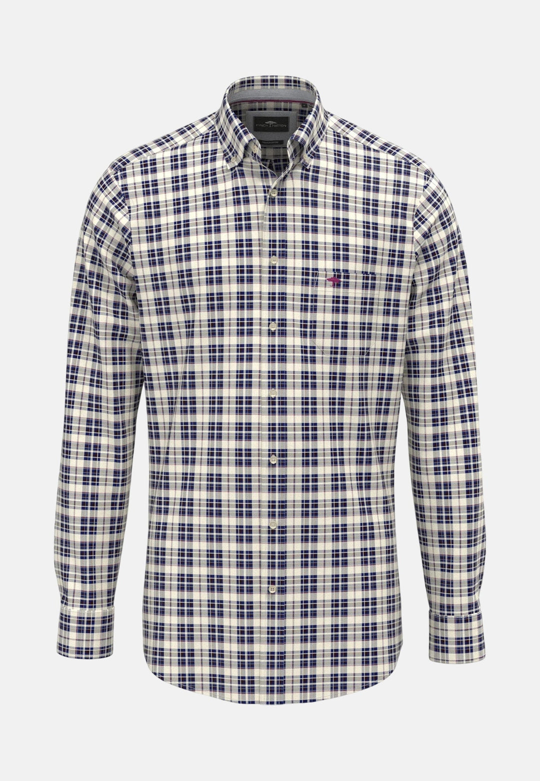 Fynch-Hatton Multicolor Oxford Check Button Down Shirt Soil 16088630-866-M