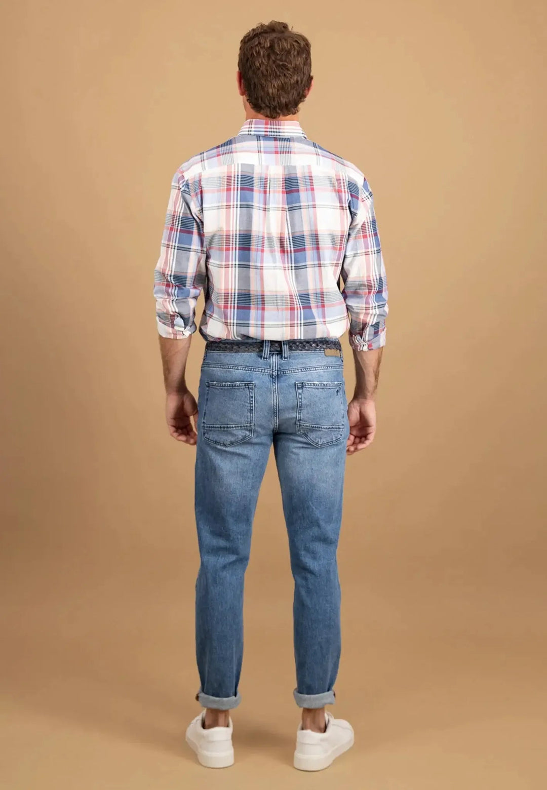 Fynch - Hatton Multicoloured Washed Oxford B.D. Shirt Berry - 15078610-415-S - fynch - hatton.co.uk