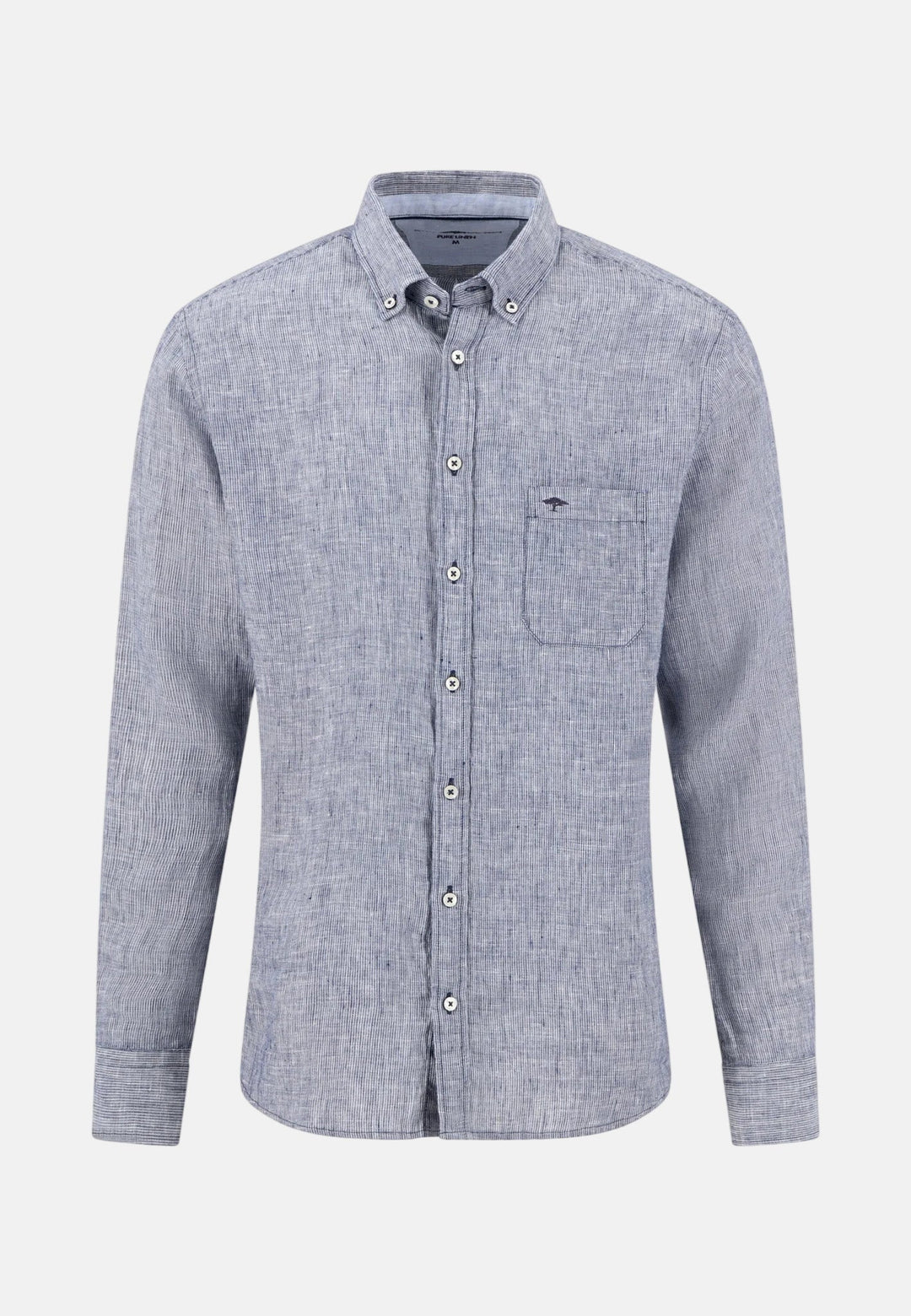 Fynch - Hatton Needle Stripe Linen Button Down Shirt Navy 16046010-685-M