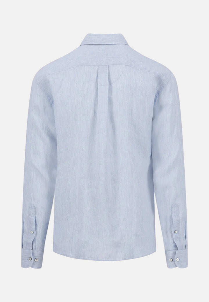 Fynch - Hatton Needle Stripe Linen Button Down Shirt New Breeze 16046010-653-M