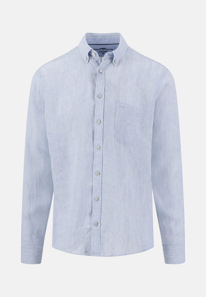 Fynch - Hatton Needle Stripe Linen Button Down Shirt New Breeze 16046010-653-M