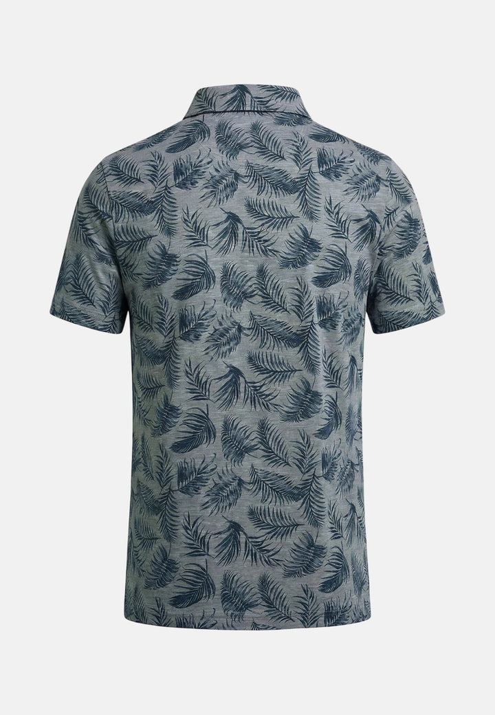 Fynch - Hatton Overdyed Palm Print Polo Shirt Midnight 16041214-672-M