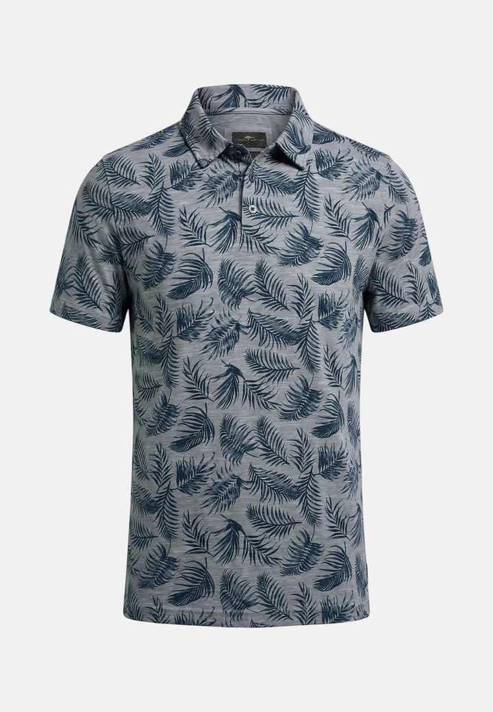 Fynch - Hatton Overdyed Palm Print Polo Shirt Midnight 16041214-672-M