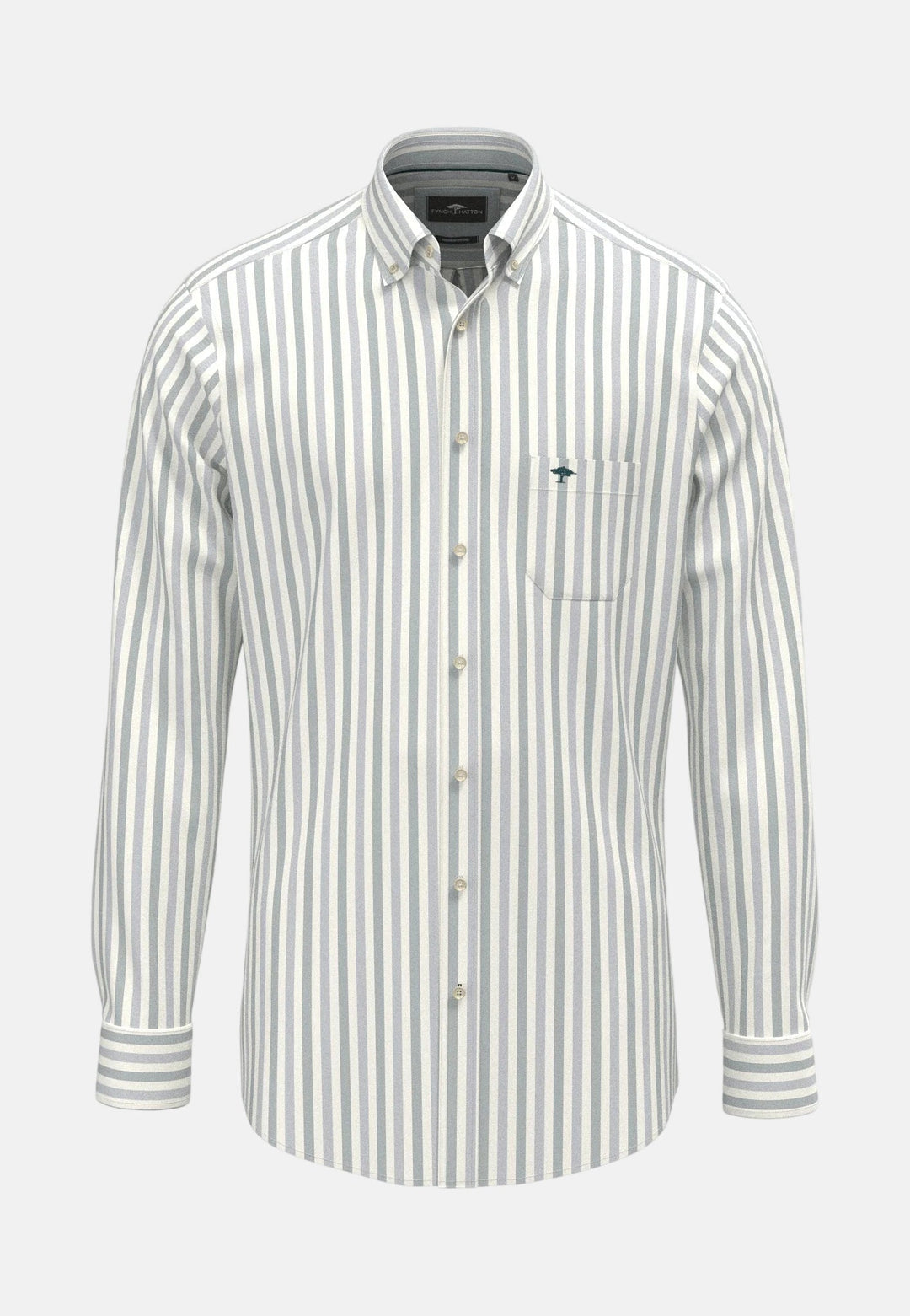 Fynch-Hatton Oxford Stripe Button Down Shirt Teal 16088640-673-S