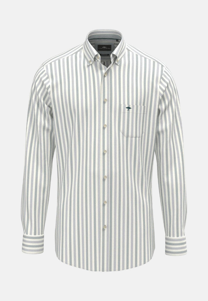 Fynch-Hatton Oxford Stripe Button Down Shirt Teal 16088640-673-S