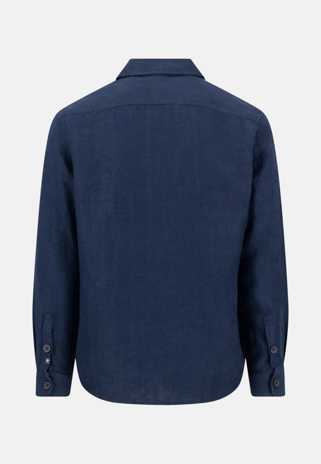 Fynch - Hatton Patch Pocket Herringbone Linen Overshirt Navy 16038504-685-M