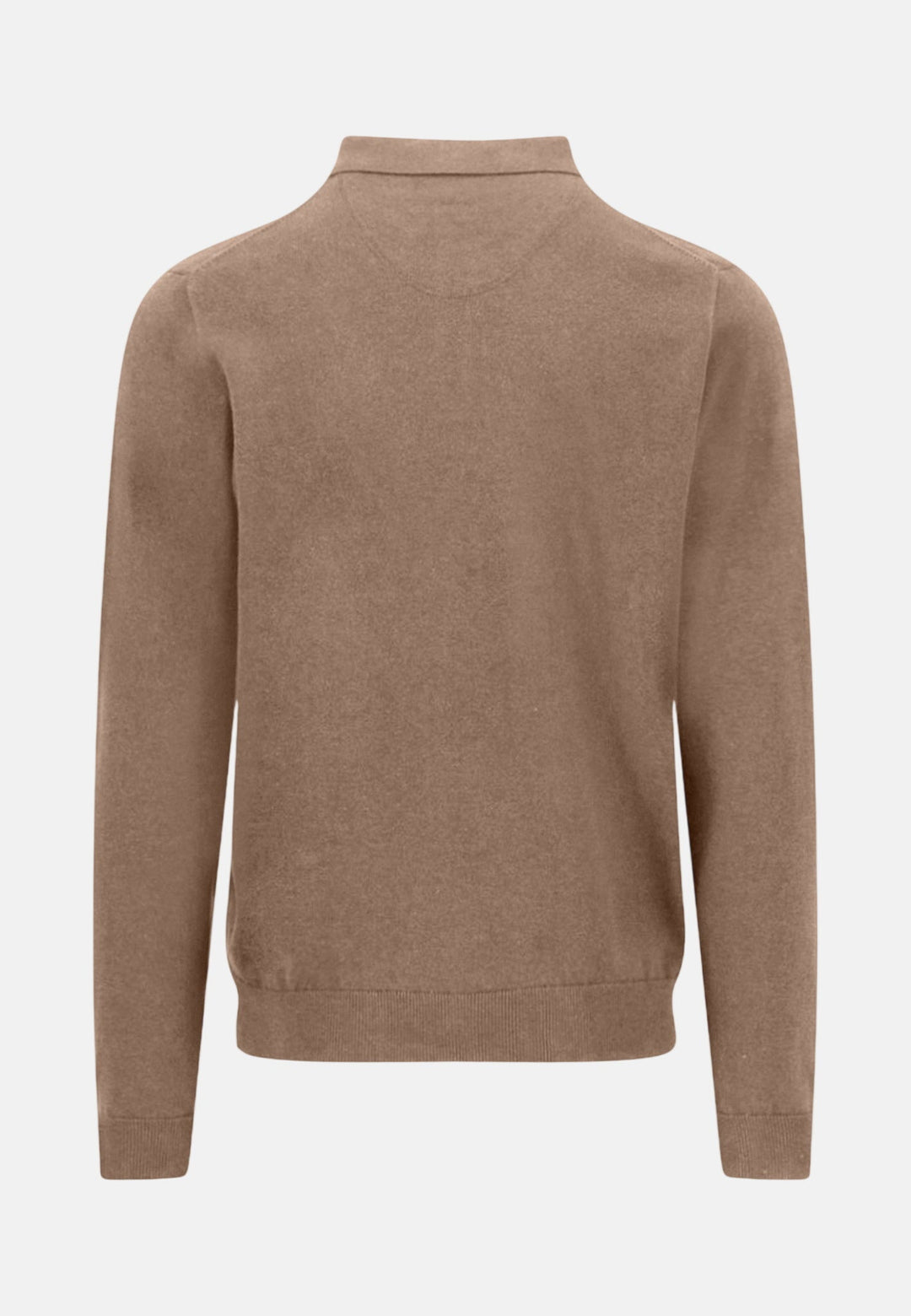 Fynch - Hatton Polo Collar Fine Knit Cotton Sweater Affogato 1613242-213-M