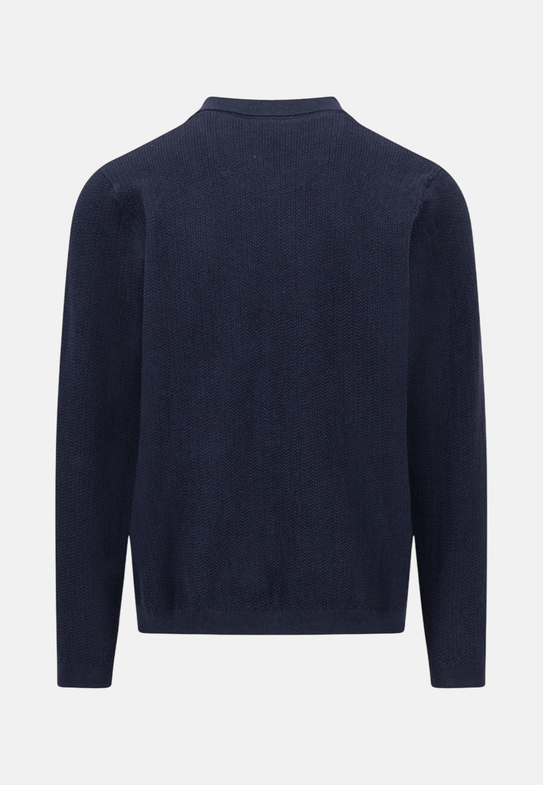 Fynch - Hatton Polo Collar Structured Cardigan Navy - 1603609-690-M - fynch - hatton.co.uk