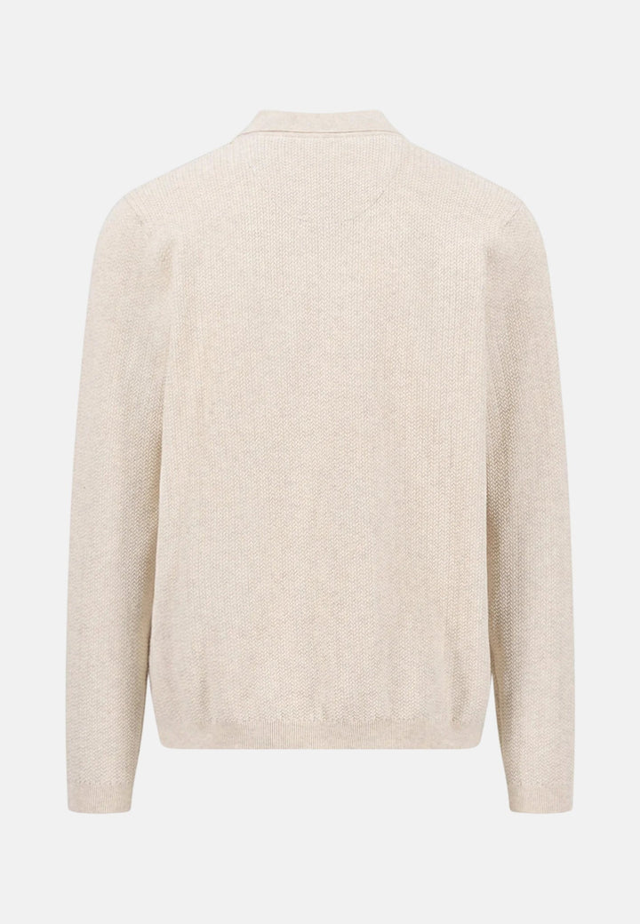 Fynch - Hatton Polo Collar Structured Cardigan New Off - White - 1603609-824-M - fynch - hatton.co.uk