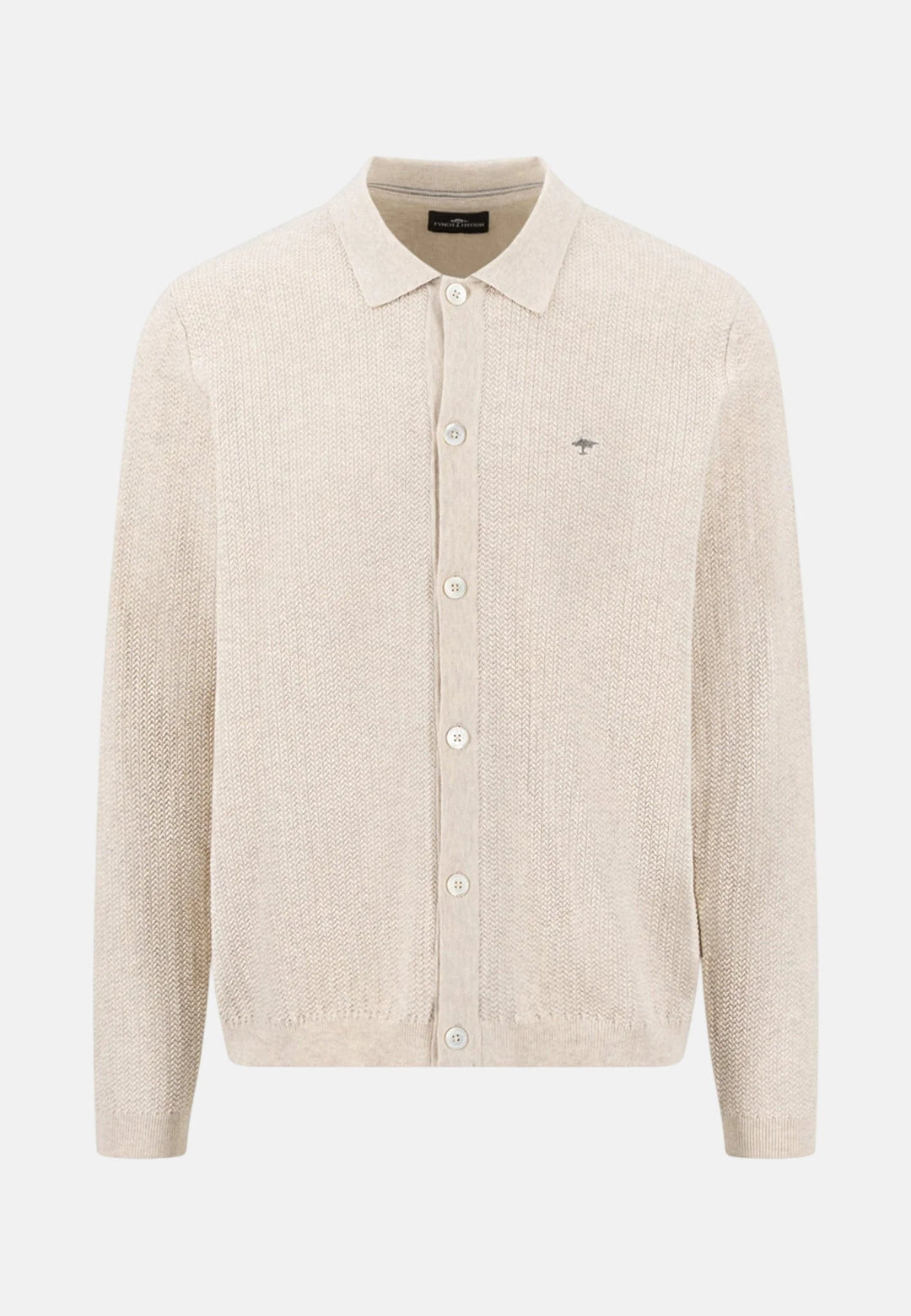 Fynch - Hatton Polo Collar Structured Cardigan New Off - White - 1603609-824-M - fynch - hatton.co.uk