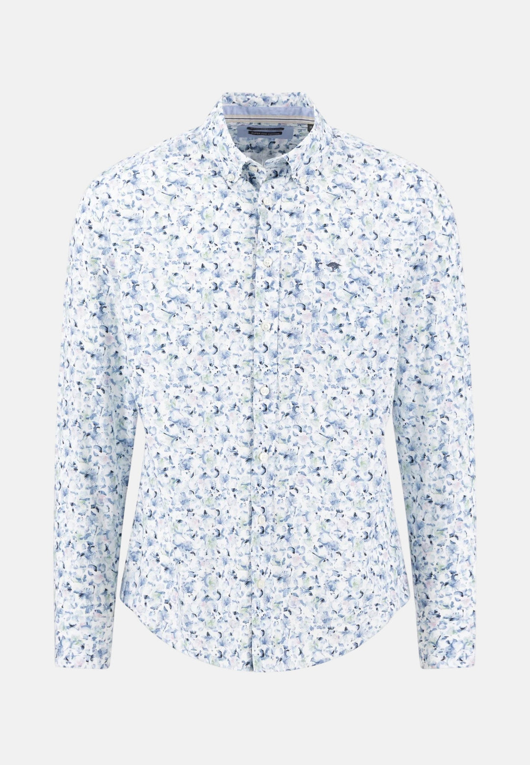Fynch - Hatton Premium Allover Flower Print Button Down Shirt Horizon Blue - 16035900-655-M - fynch - hatton.co.uk