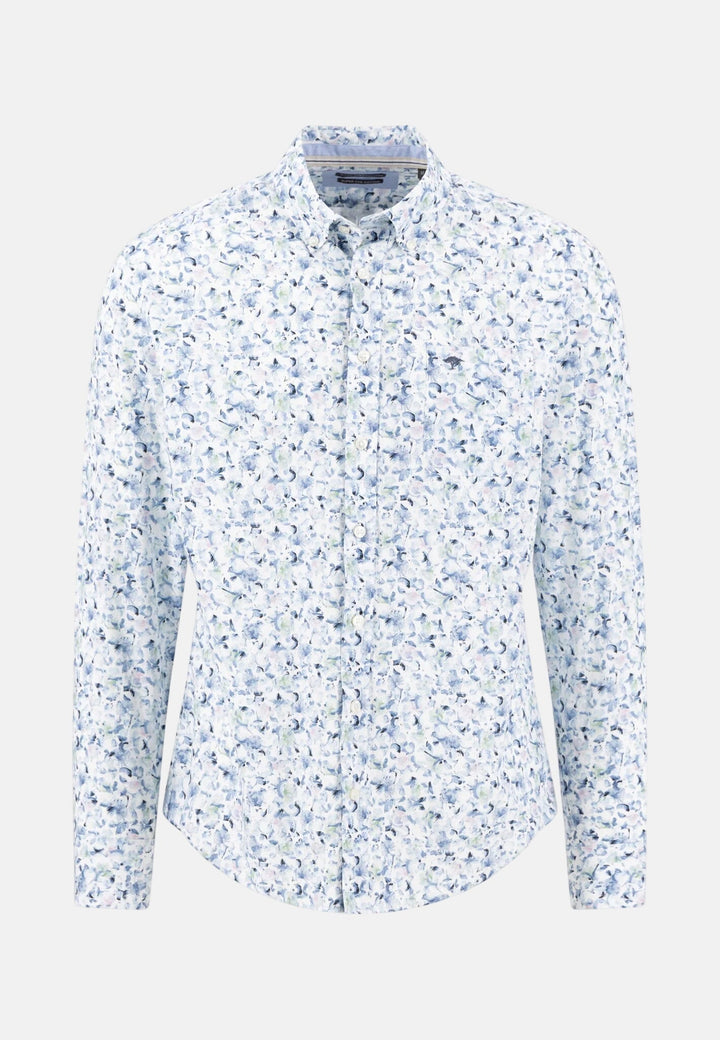 Fynch - Hatton Premium Allover Flower Print Button Down Shirt Horizon Blue - 16035900-655-M - fynch - hatton.co.uk