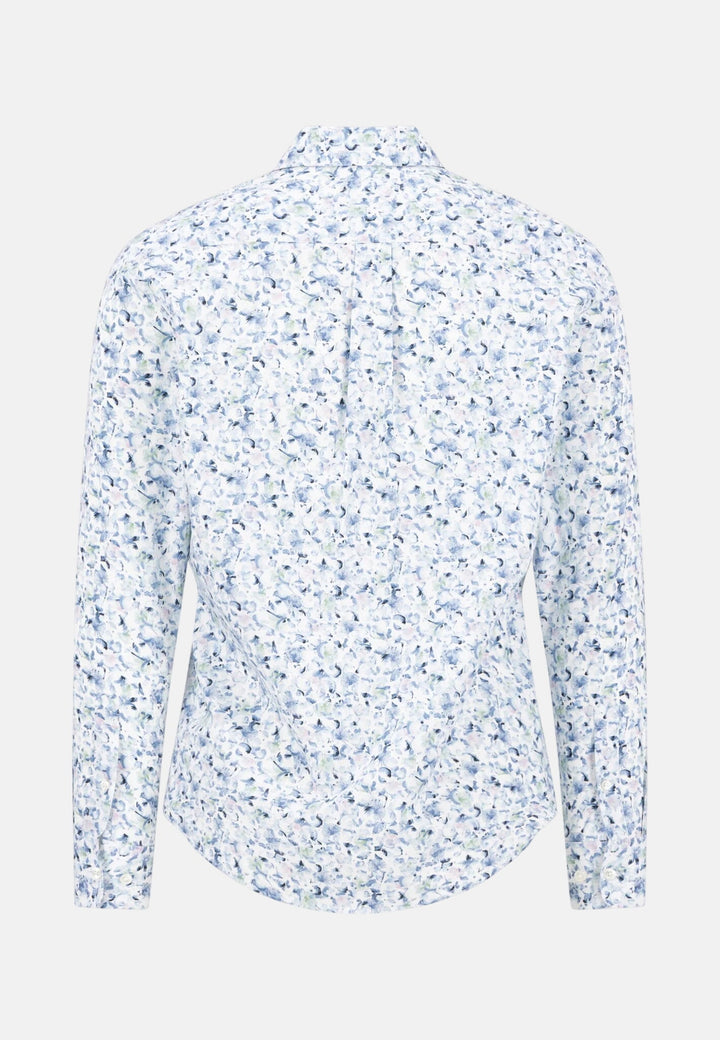 Fynch - Hatton Premium Allover Flower Print Button Down Shirt Horizon Blue - 16035900-655-M - fynch - hatton.co.uk