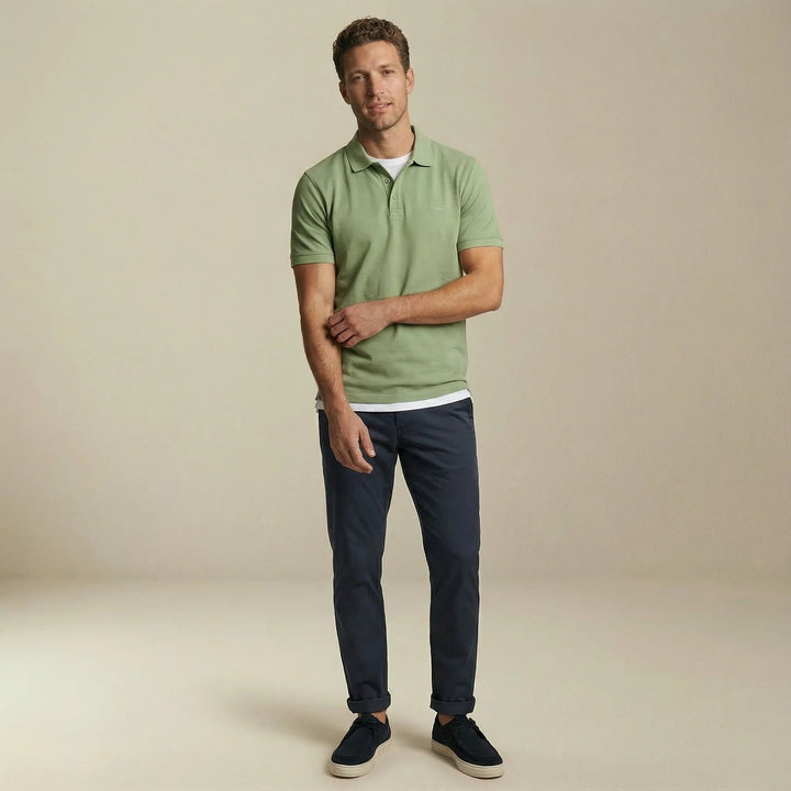 Fynch - Hatton Premium Cotton 2 - Ply Polo Shirt Avocado - 16131800-740-M - fynch - hatton.co.uk