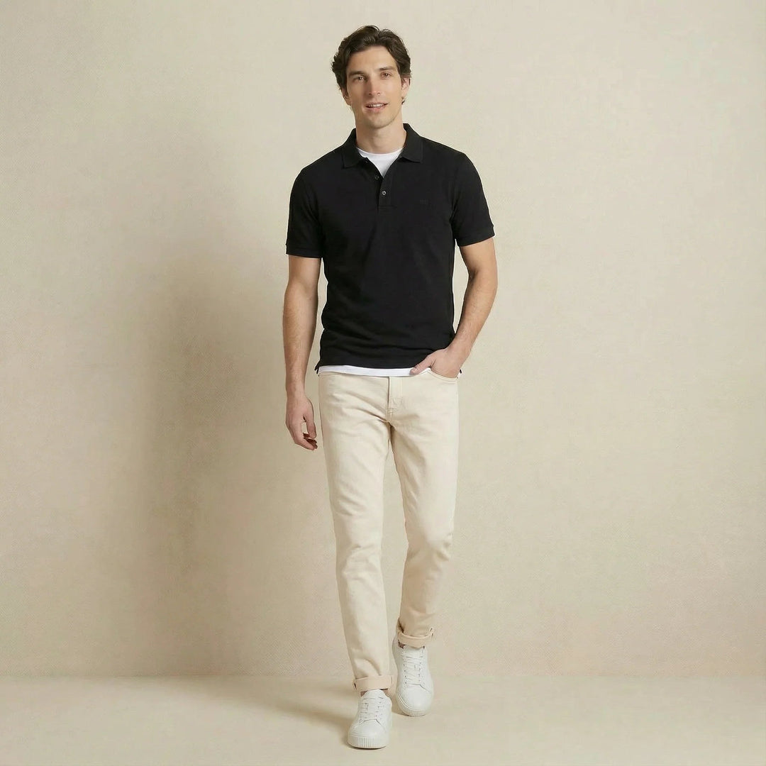 Fynch - Hatton Premium Cotton 2 - Ply Polo Shirt Black - 16131800-999-M - fynch - hatton.co.uk