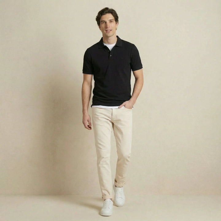 Fynch - Hatton Premium Cotton 2 - Ply Polo Shirt Black - 16131800-999-M - fynch - hatton.co.uk