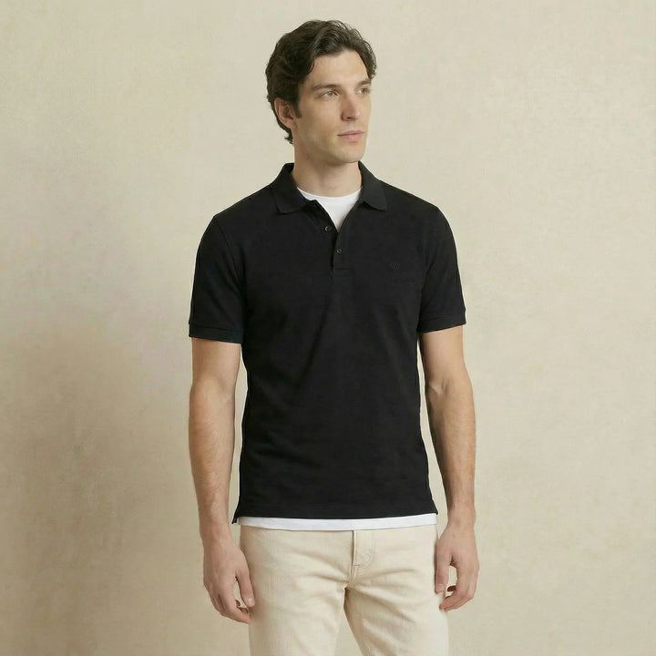 Fynch - Hatton Premium Cotton 2 - Ply Polo Shirt Black - 16131800-999-M - fynch - hatton.co.uk