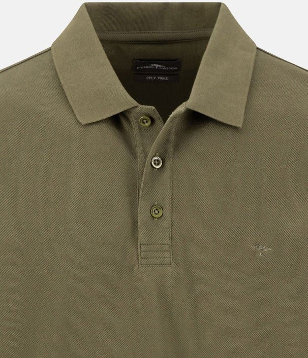 Fynch - Hatton Premium Cotton 2 - Ply Polo Shirt Dark Khaki - 16131800-719-M - fynch - hatton.co.uk