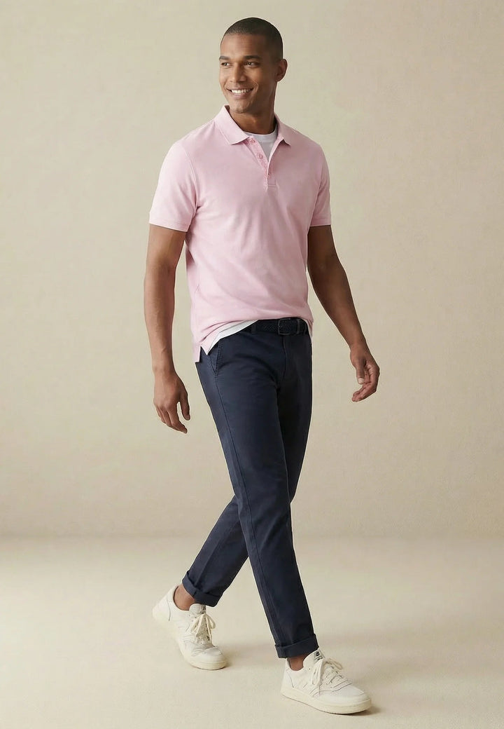 Fynch - Hatton Premium Cotton 2 - Ply Polo Shirt Magnolia - 16131800-464-M - fynch - hatton.co.uk