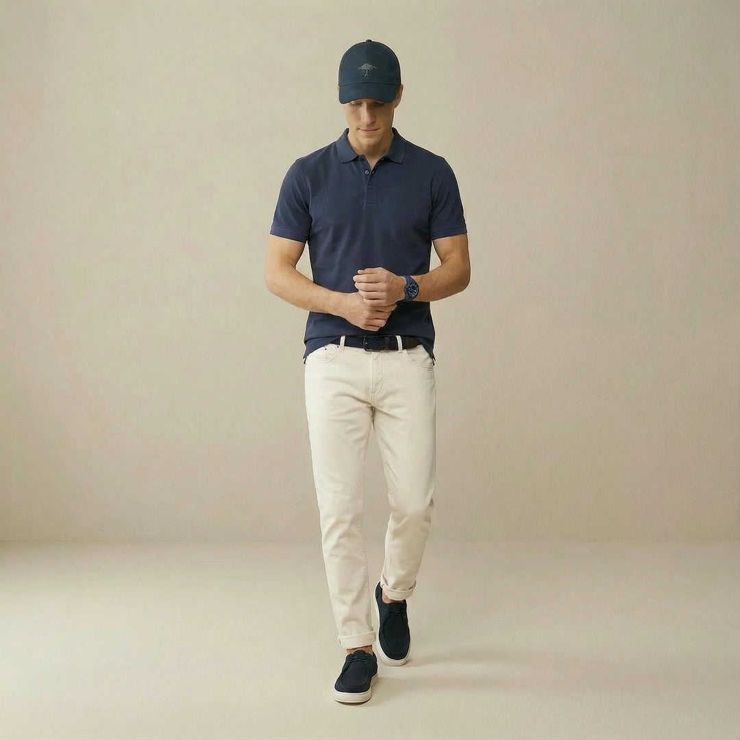 Fynch - Hatton Premium Cotton 2 - Ply Polo Shirt Navy - 16131800-685-M - fynch - hatton.co.uk