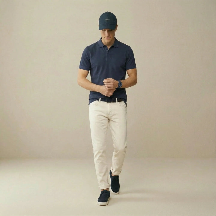 Fynch - Hatton Premium Cotton 2 - Ply Polo Shirt Navy - 16131800-685-M - fynch - hatton.co.uk