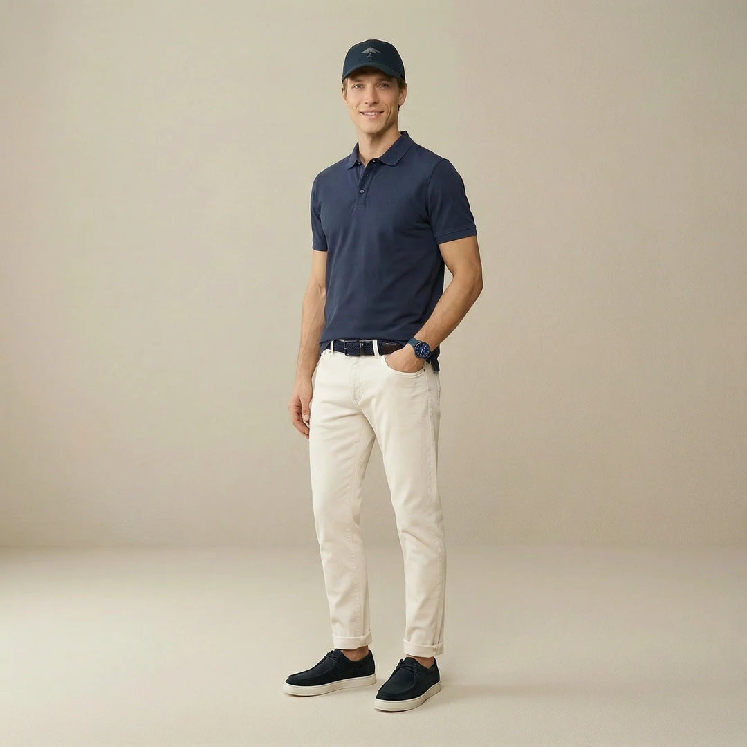 Fynch - Hatton Premium Cotton 2 - Ply Polo Shirt Navy - 16131800-685-M - fynch - hatton.co.uk