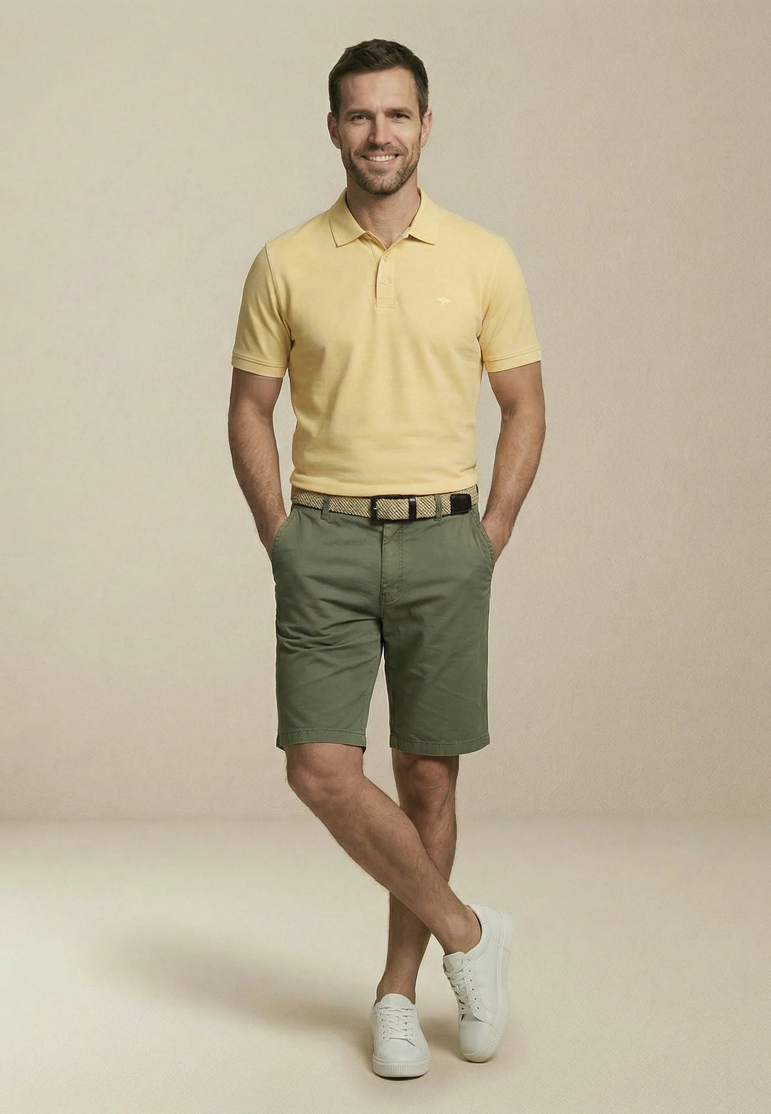 Fynch - Hatton Premium Cotton 2 - Ply Polo Shirt Pale Yellow - 16131800-113-M - fynch - hatton.co.uk